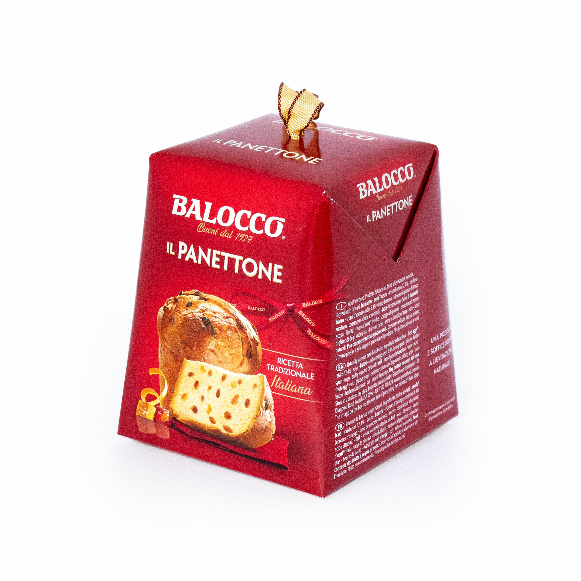 Панеттоне мини с изюмом и цукатами, рождественский кекс из Милана, BALOCCO, 0,100 кг (карт/кор) - фотография № 1