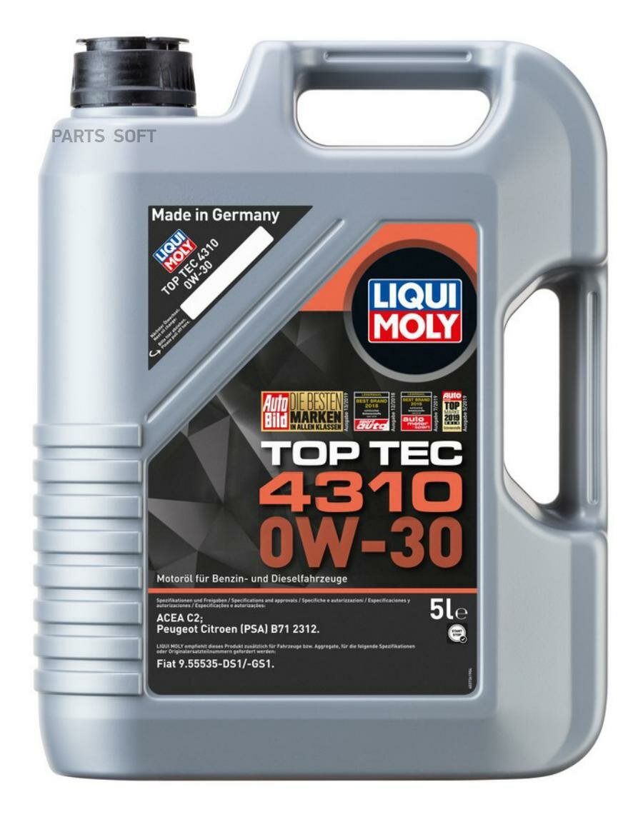 LIQUI MOLY 2362 Масо моторное Top Tec 4310 0W-30 C2 (5)