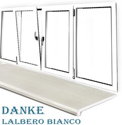 Подоконник Данке премиум белый дуб ширина 300 мм*1500 мм./Danke Lalbero Bianco