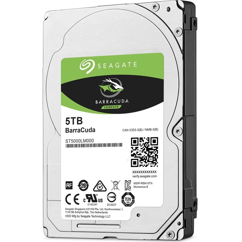 Жесткий диск HDD Seagate ST5000LM000 BarraCuda /SATA III/5 TB 5400об/мин/Скорость чтения 140МБайт/с Скорость записи