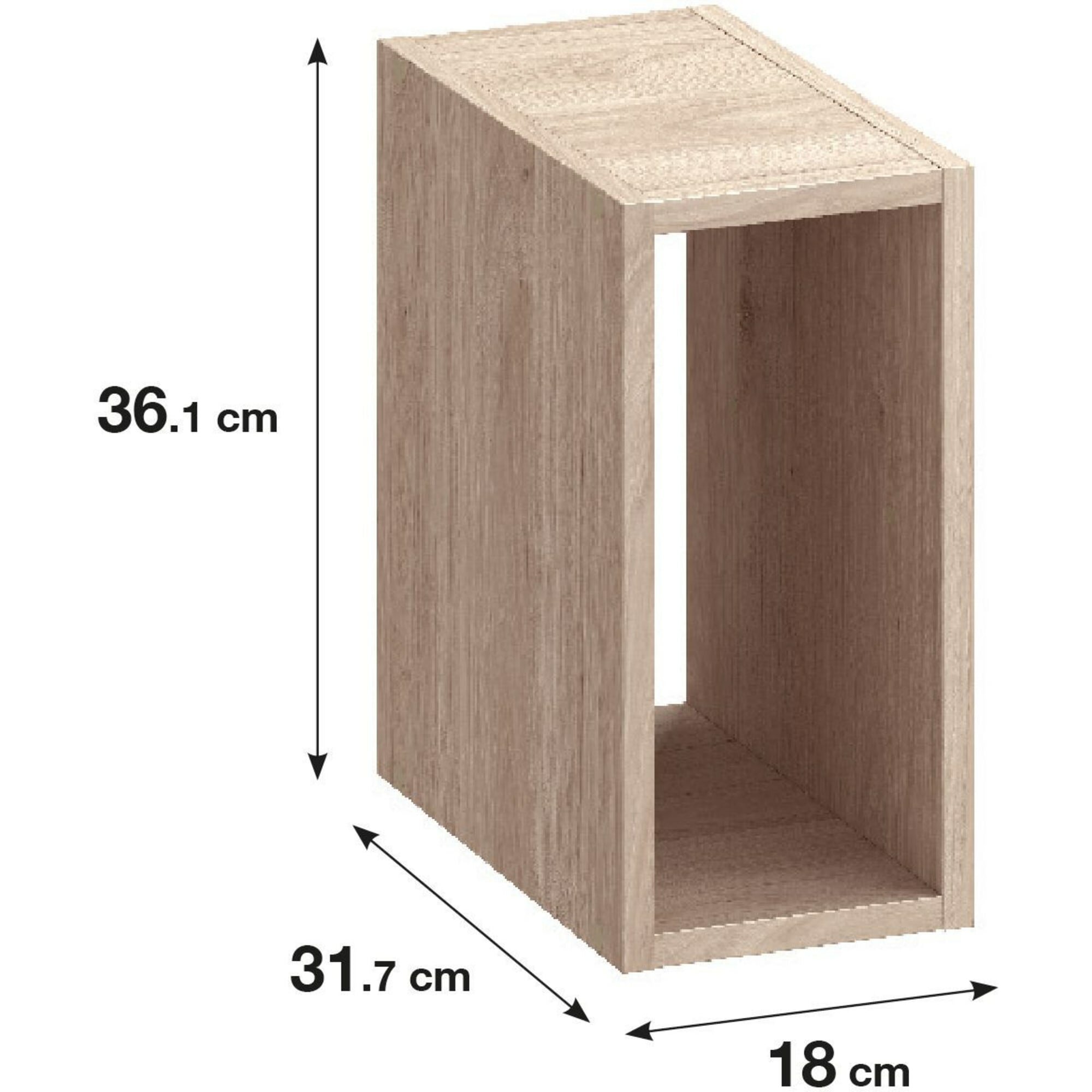 Стеллаж SPACEO KUB 1 секция 18x36x31.5 см ЛДСП цвет дуб