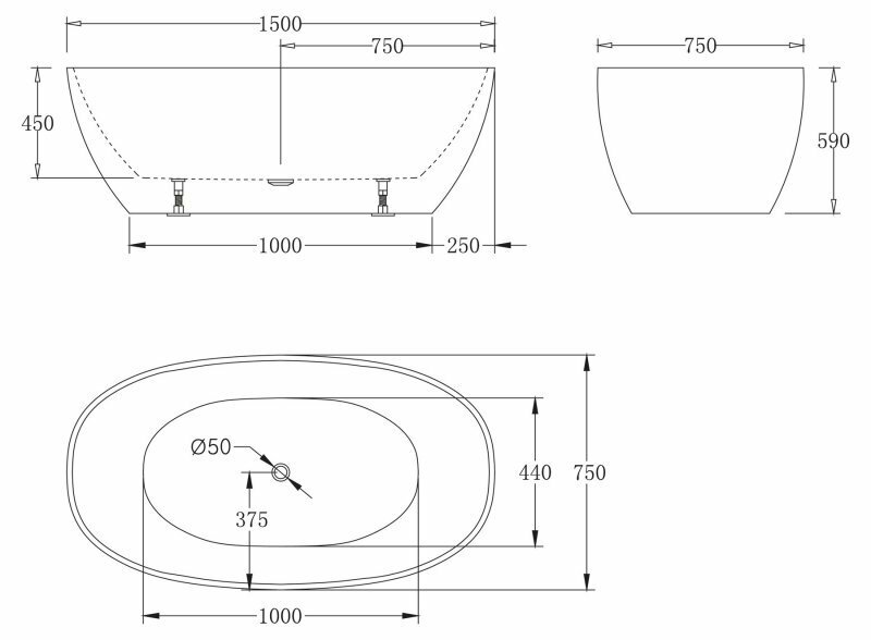 Акриловая ванна BelBagno BB81-1500-W0 - фото №3