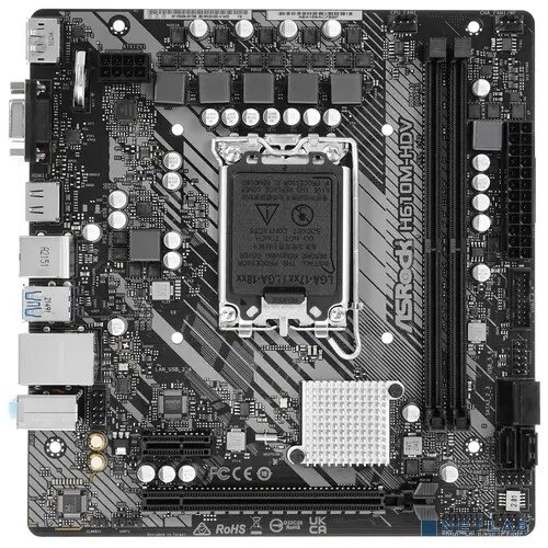 ASROCK Материнская плата Asrock H610M-HDV LGA1700, 2xDDR4, 4xSATA, D-Sub, HDMI DP, mATX