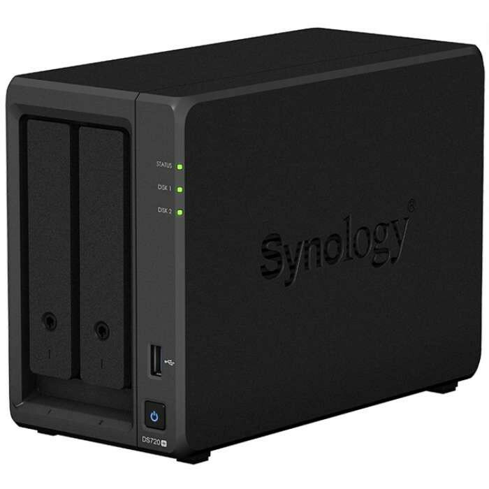 СХД Synology DS720+ QC2,0GhzCPU/2GB(upto6)/RAID0,1,10,5,6/up to 2HDDs SATA(3,5' or 2,5')(upto 7 with DX517)/2xUSB3.0/2GigEth/iSCSI/2xIPcam(up to40)/1xPS/3YW (repl DS718+)' ( Система хранения данных )