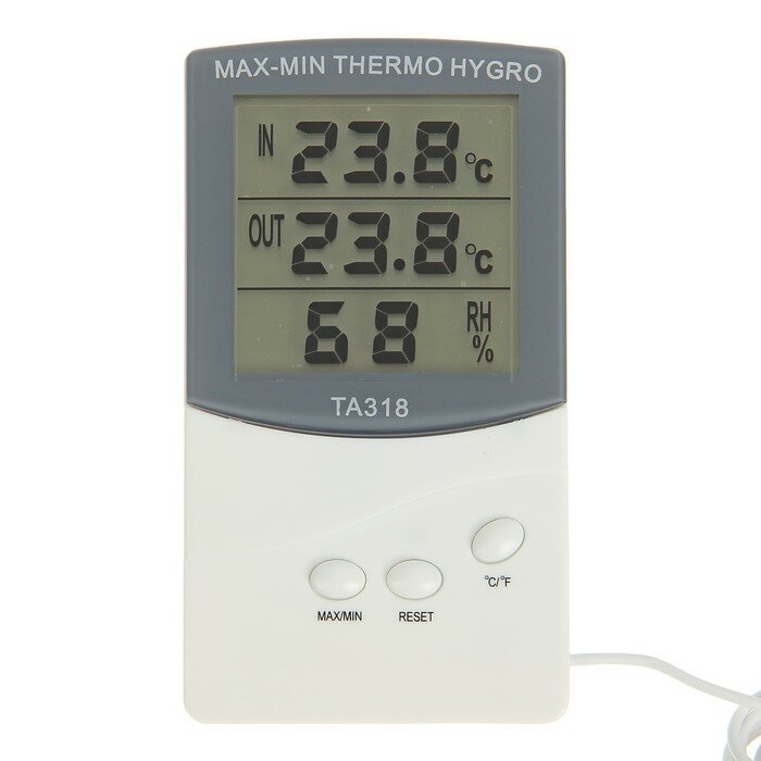 Термометр Luazon LTR-07, электронный, 2 датчика температуры, датчик влажности, белый - фотография № 3
