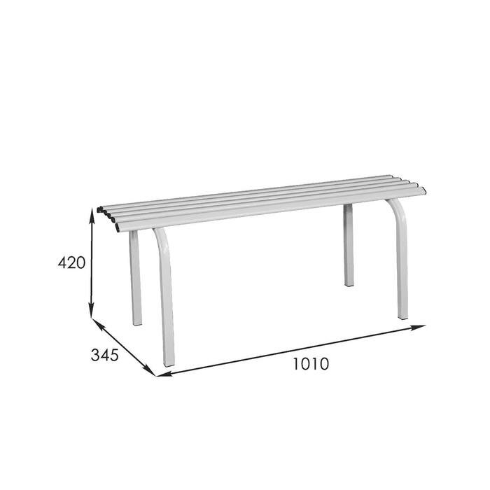 Скамья садовая, металлическая 101 х 35 х 42 см, без спинки, "Скамейка №1", серая - фотография № 2