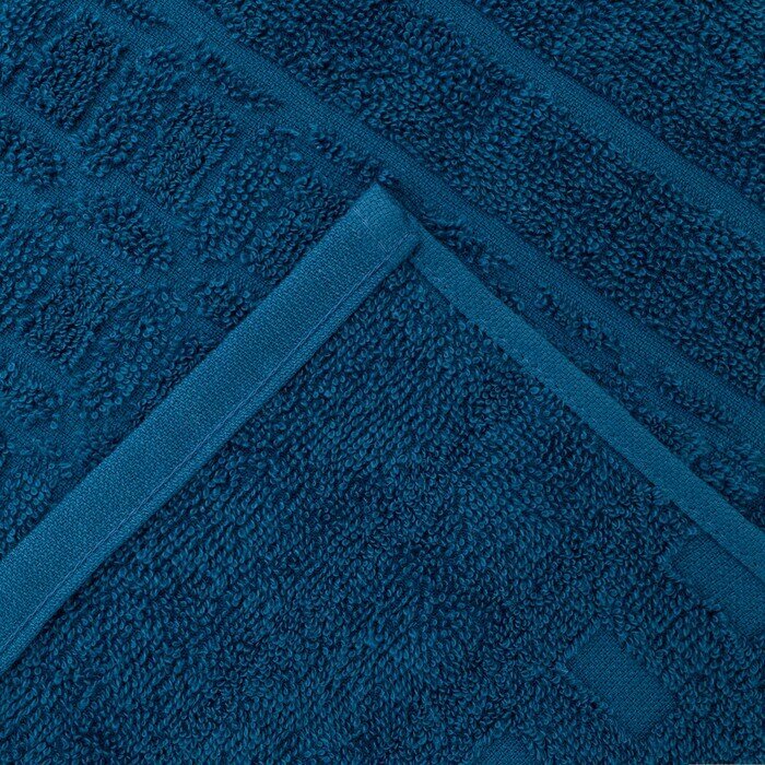 Полотенце махровое Space, размер 50х90 см, цвет синий, 320г/м, 100% хлопок - фотография № 3