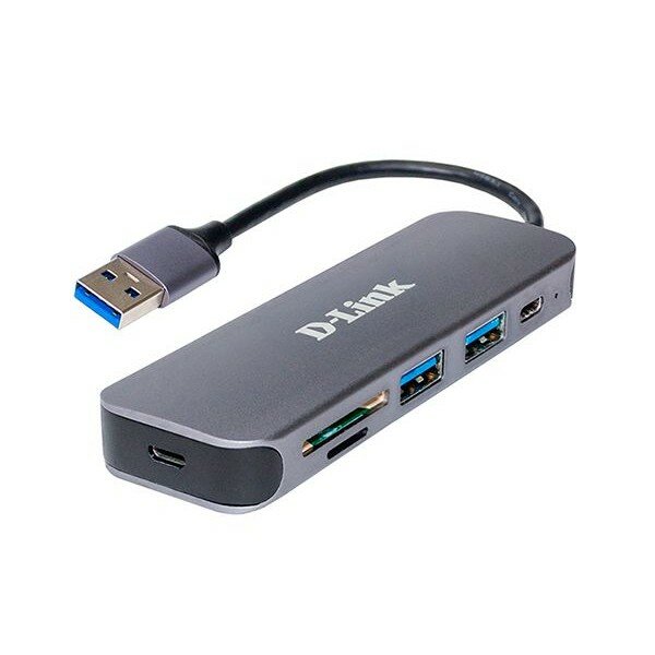 D-Link Сетевое оборудование DUB-1325 A2A Концентратор с 2 портами USB 3.0, 1 портом USB Type-C, слотами для карт SD и microSD и разъемом USB 3.0