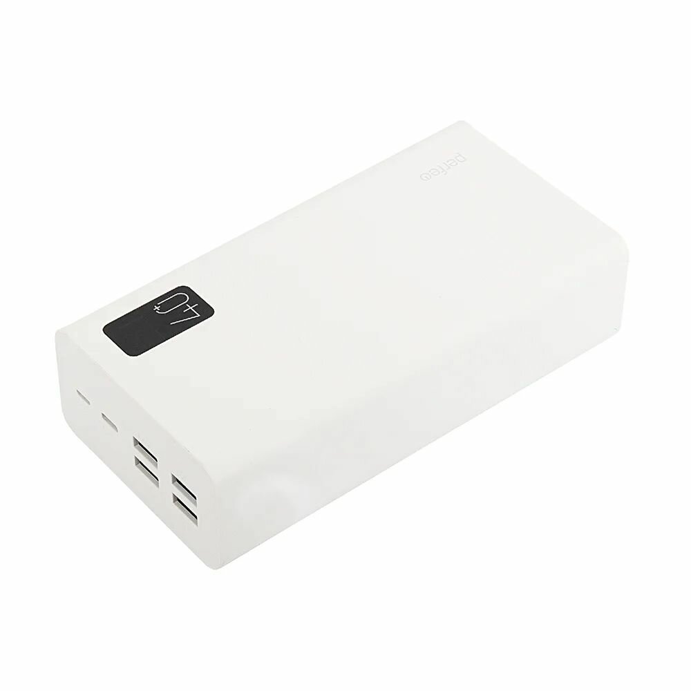 Perfeo Аксессуар Perfeo Powerbank MOUNTAINS 40000 mAh/LED дисплей/PD + QC 3.0/Type-C/4 USB/Выход: 3A max 22.5W/White (PF_D0160) Белый