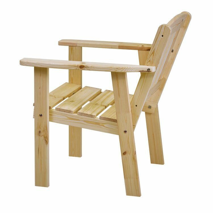 Кресло деревянное, комплект из 2-х шт., 68*70*84 см., Кресло садовое, из сосны, мебель для бани и сауны - фотография № 8
