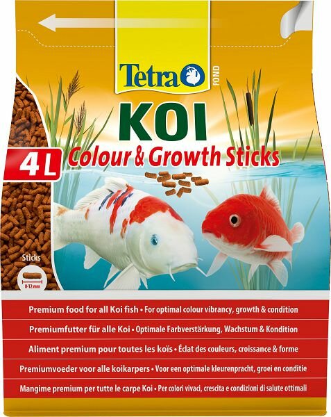 Tetra для прудовых рыб Tetra Корм Tetra Pond KOI Colour&Growth Sticks гранулы для роста, 4 л