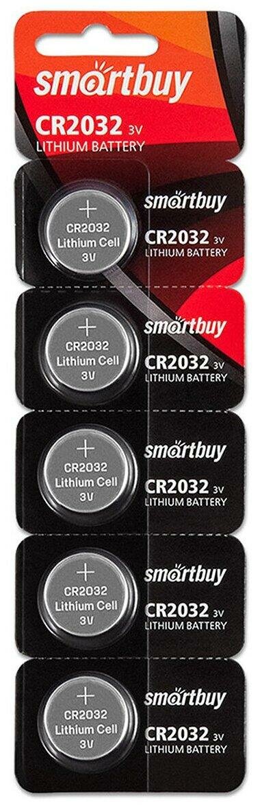 Smartbuy CR2032 Lithium Battery 3V BL5 SBBL-2032-5B, 5шт.