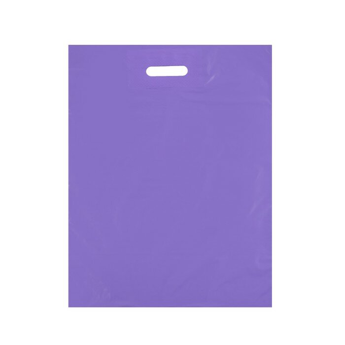 Пакет полиэтиленовый с вырубной ручкой, Фиолетовый 40-50 См, 30 мкм (50 шт) - фотография № 1