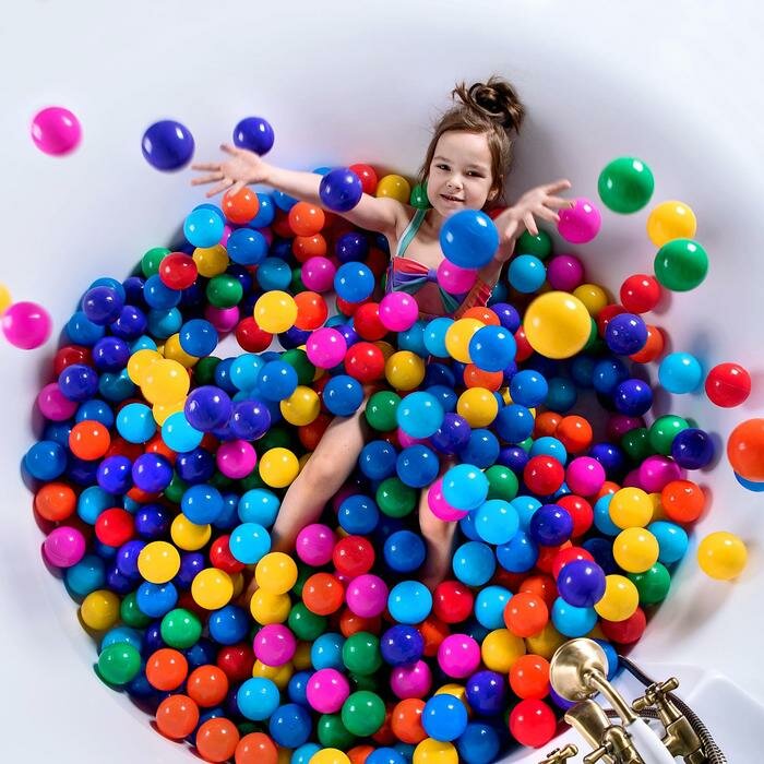 Шарики для сухого бассейна с рисунком, диаметр шара 7,5 см, набор 150 штук, разноцветные - фотография № 4