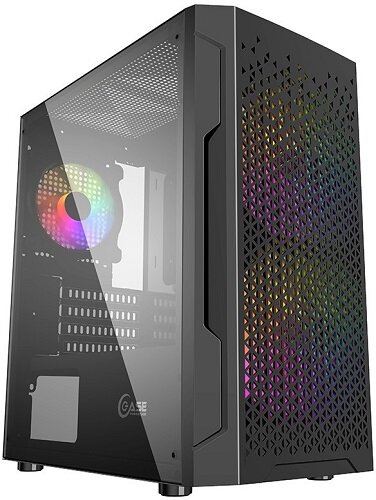 Корпус для компьютера Powercase Mistral Micro Z3B Mesh LED mATX CMIMZB-L3, black