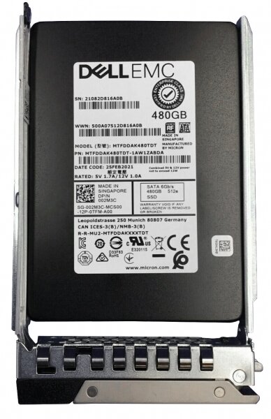 Для серверов Dell Жесткий диск Dell 400-AXRN 480Gb SATA 2,5" SSD