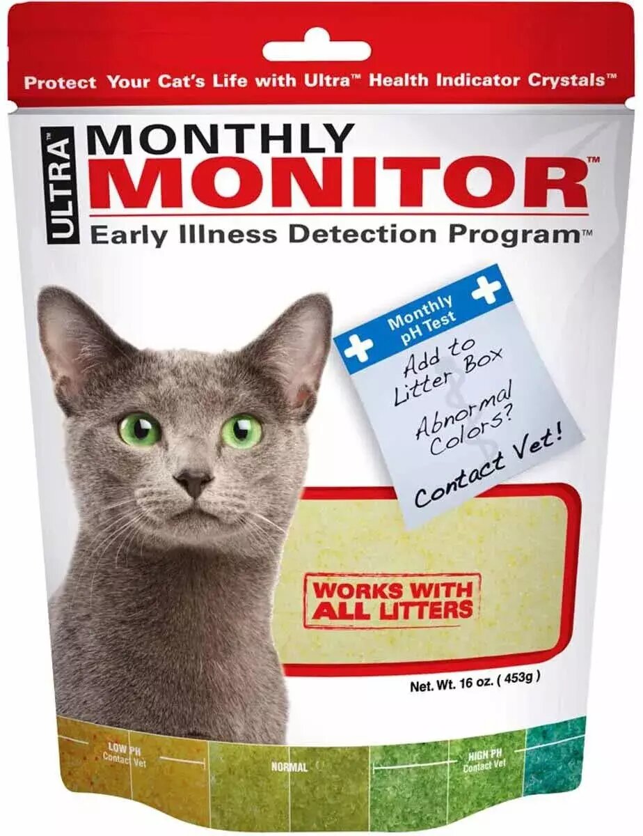 Добавка в наполнитель Monthly Monitor индикатор PH мочи для кошек, 453 г