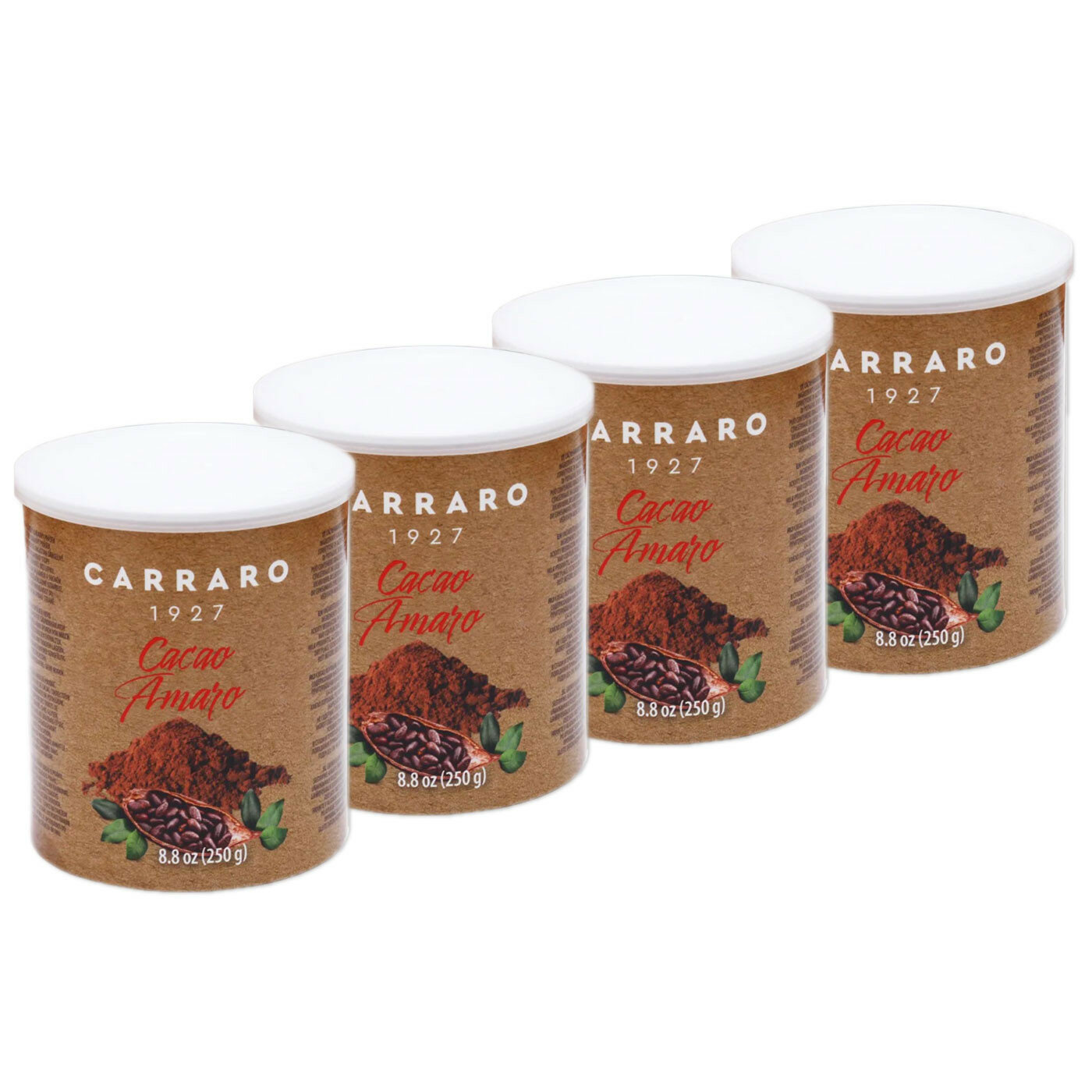 Какао Carraro Cacao Amaro (Какао Амаро), ж/б, 4x250г