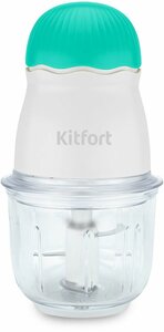 Фото Измельчитель электрический Kitfort КТ-3064-3 0.3л. 150Вт бирюзовый/белый