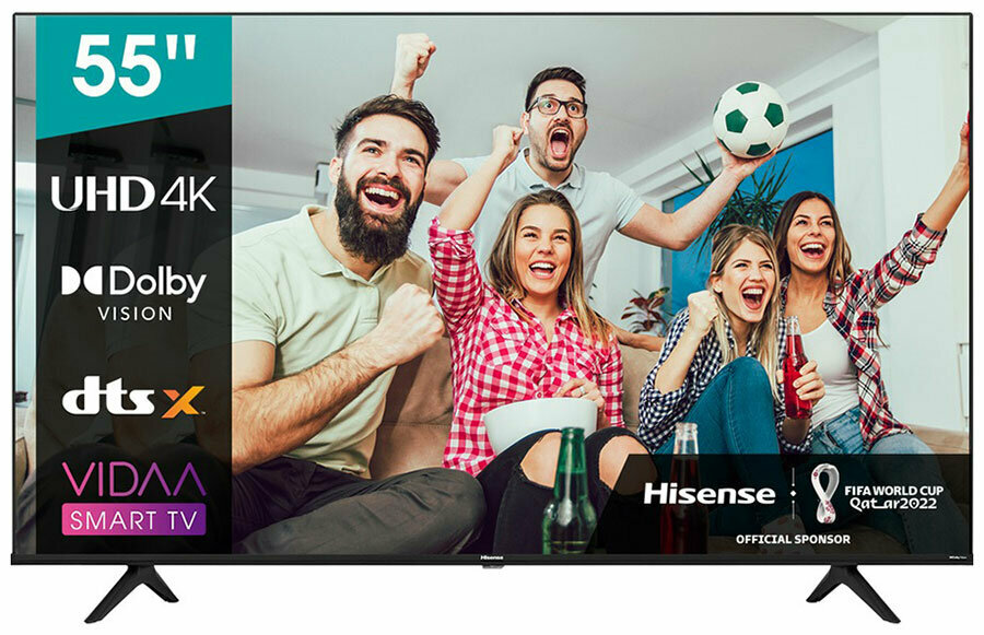 LED телевизор HISENSE 55'' 55A6BG Smart черный