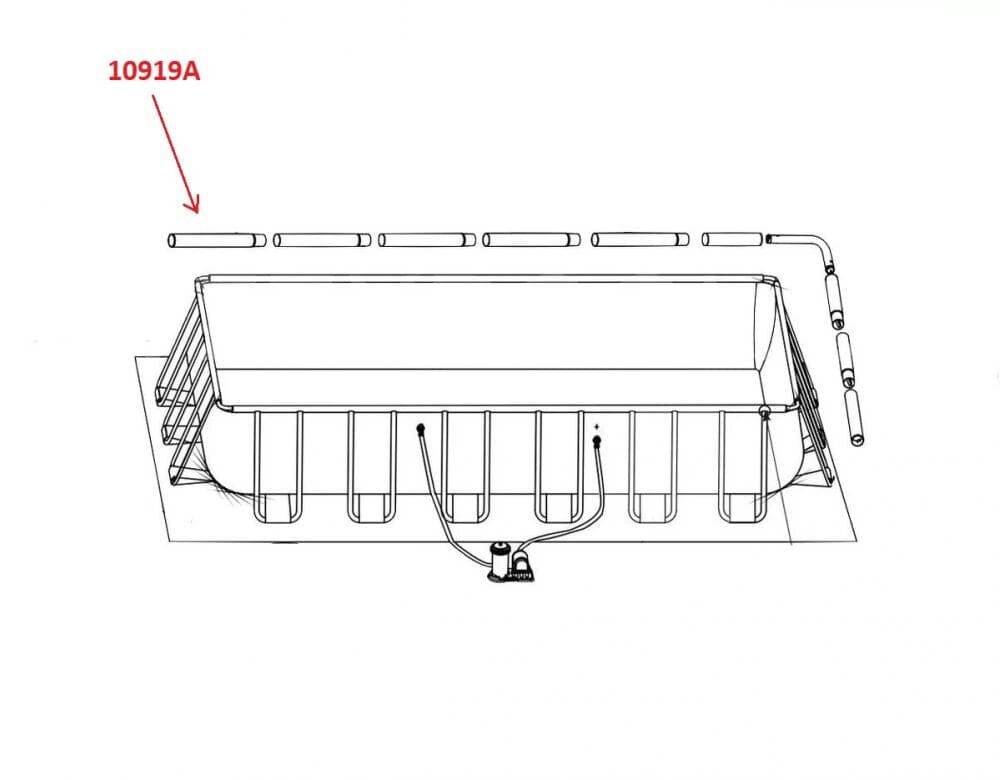 Горизонтальная балка (A) для прямоугольного каркасного бассейна Intex Ultra Frame 10919A - фотография № 2