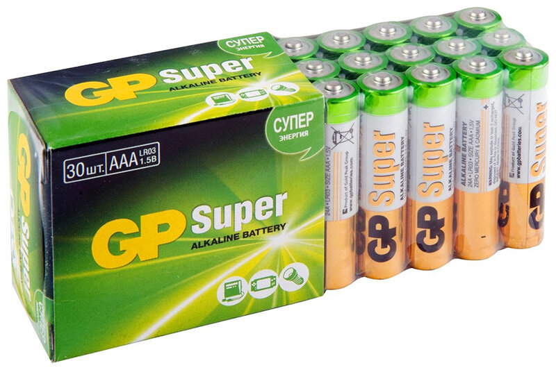 Батарейка GP Super Alkaline 24A LR03 AAA (30шт)