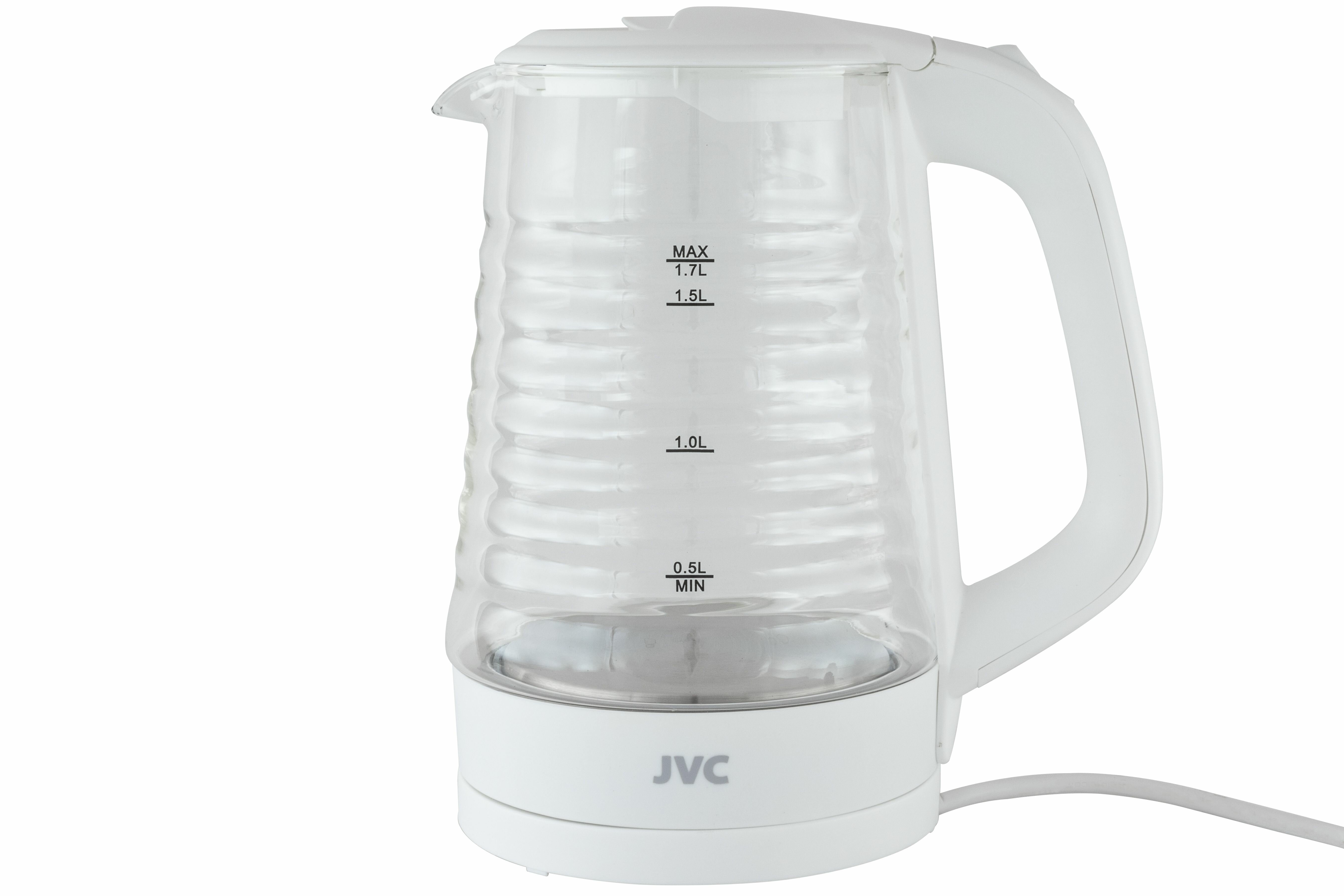 Чайник электрический стеклянный JVC 1,7 л, LED подсветка, фильтр от накипи, стильный корпус, 2200 Вт - фотография № 9