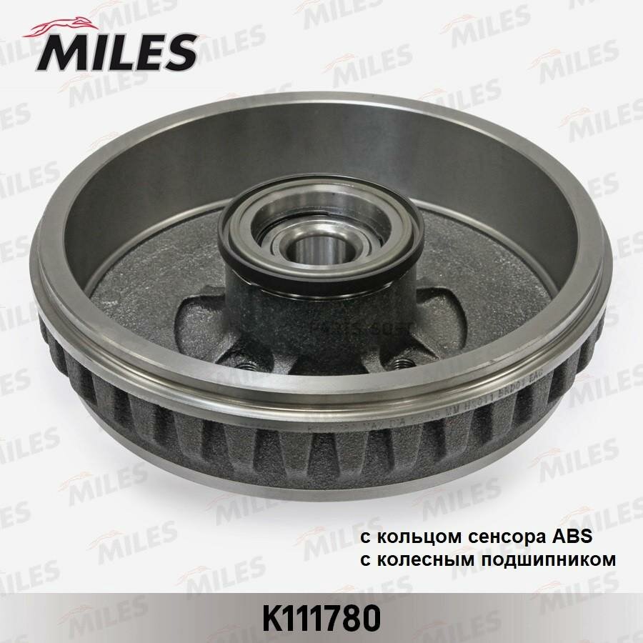 MILES K111780 Барабан тормозной с подшипником и кольцом ABS LADA LARGUS/RENAULT DUSTER/LOGAN K111780