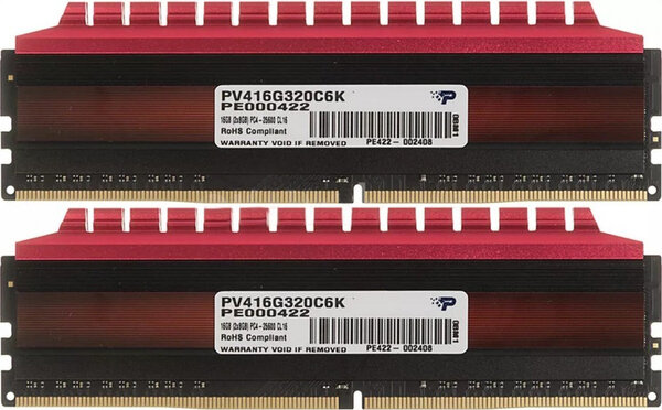 Память DIMM DDR4 16gb Kit 3200Mhz 2x8gb Patriot Viper4 Red PV416G320C6K .