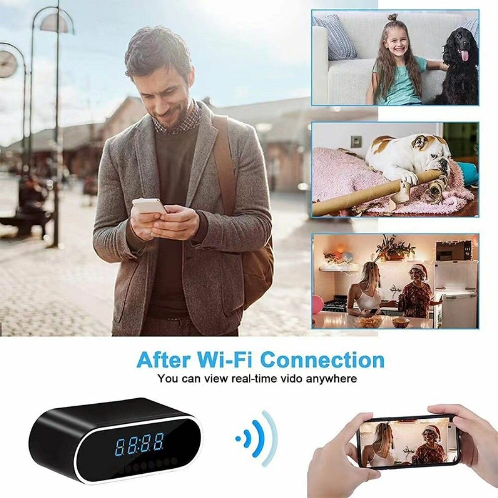 Многофункциональный монитор домашней безопасности Grand Price HD 1080P WiFi камера, будильник, видеорегистратор с ночным видением — фото 9