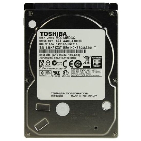 Жесткий диск TOSHIBA 2.5" 320Gb SATA II, 300 Mb, 5400 rpm MQ01ABD032