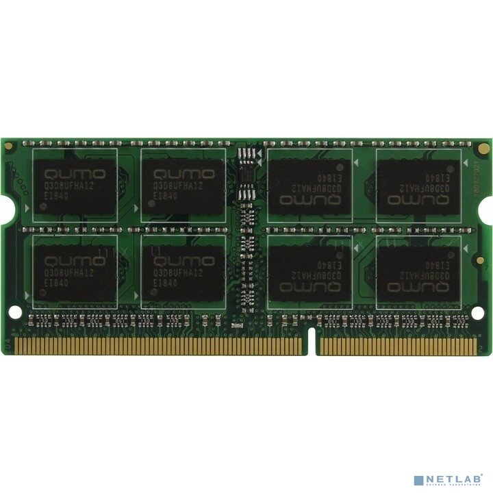 Qumo Модуль памяти QUMO DDR3 SODIMM 8GB QUM3S-8G1600C11L PC3-12800, 1600MHz, 1.35V OEM/RTL