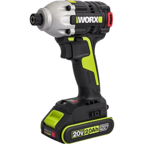 WORX Professional Impact Винтоверт аккумуляторный, ударный, бесщеточный 20В, 230Нм, 2Ач Х2, ЗУ WU290.1
