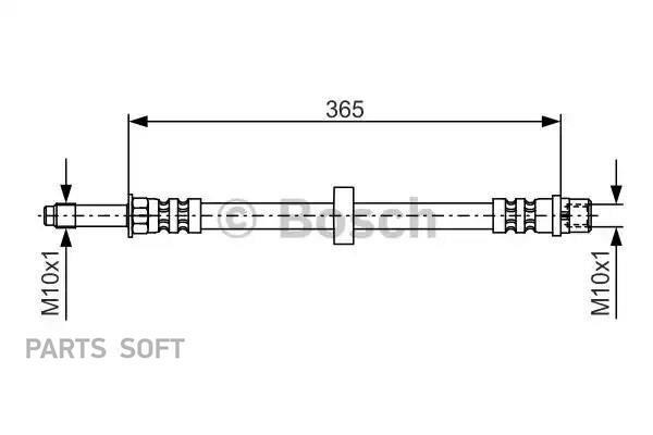 BOSCH 1 987 476 851 1 987 476 851_!шланг торм. пер.\ Volvo S60/S80/V70 all 98> L=365