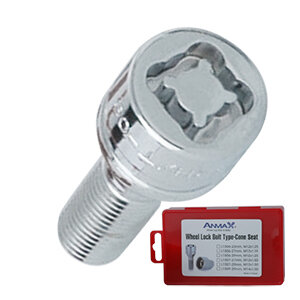 Anmax Болт секретный Anmax 12х1,25х52/27 4+2 17/19 конус L1506-27
