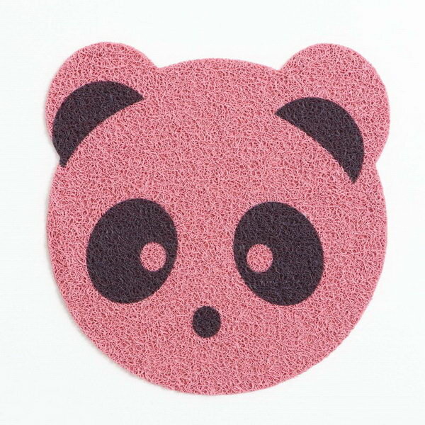 Коврик 2-в-1 под миску/туалет для животных "Панда", 30 x 30 см, розовый - фотография № 1