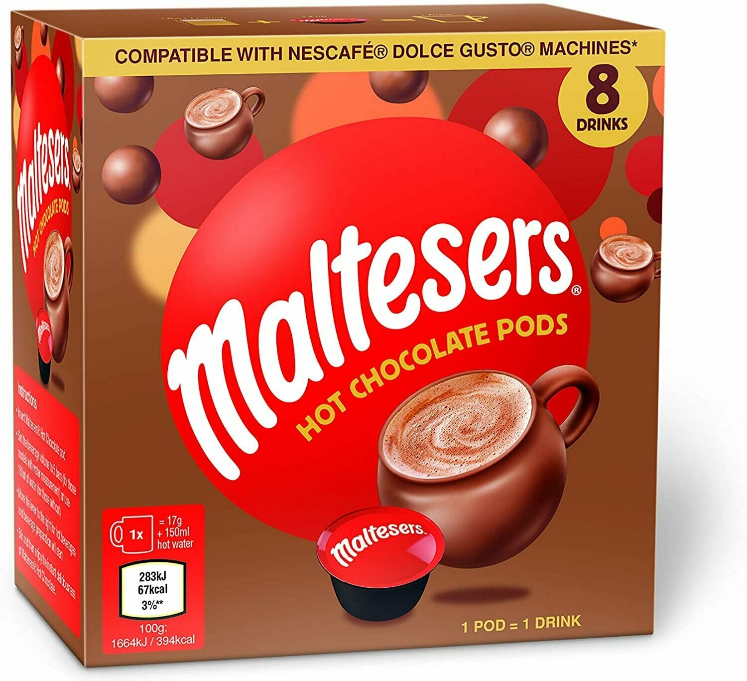 Набор капсул горячего шоколада Maltesers Caffeluxe - фотография № 2