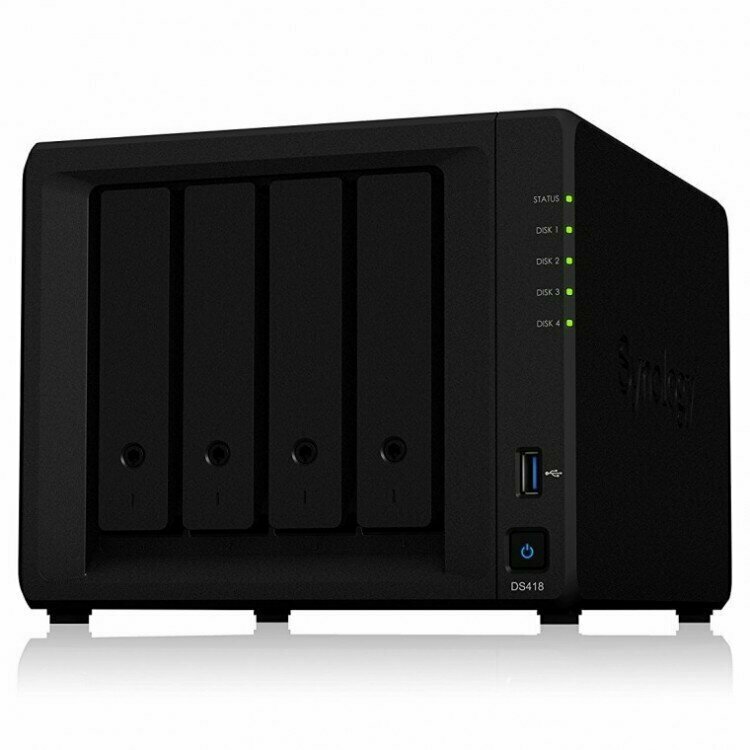   Synology DS418  4. 2.5",3.5" SATA III 56TB Basic,RAID 0,RAID 1,RAID 10,RAID 5,RAID 6,Synology Hybrid RAID 2 GB DDR4 -   2. 1 Gb/s