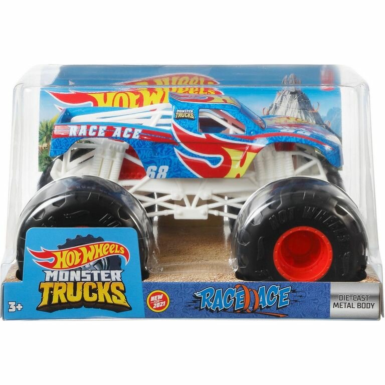 Hot Wheels Машинка Monster Tracks большой Рэйс Эйс, GTJ37