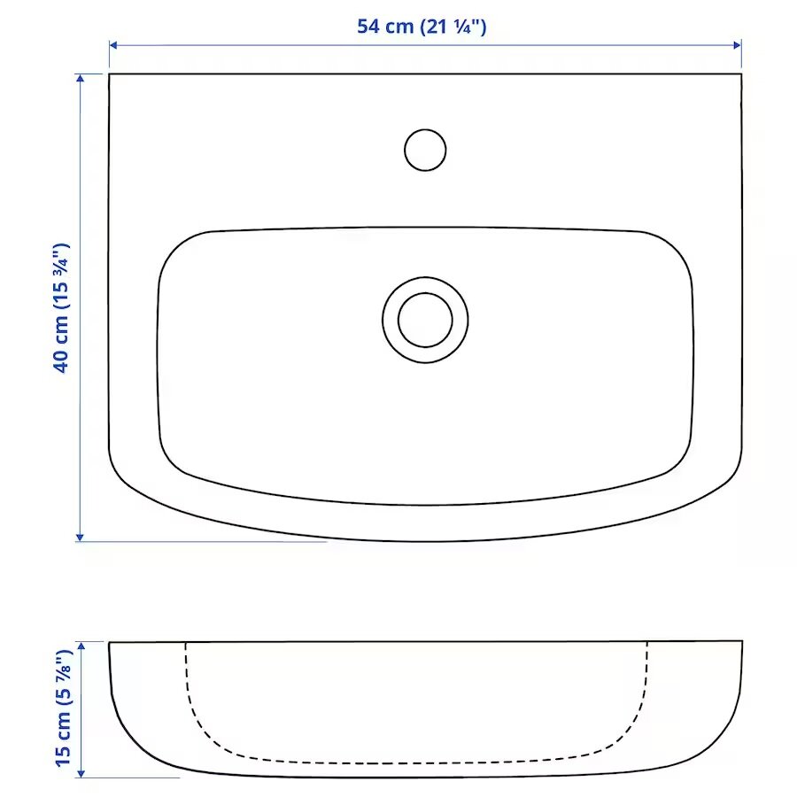 Раковина 54* 40 см IKEA BJORKAN - фотография № 3