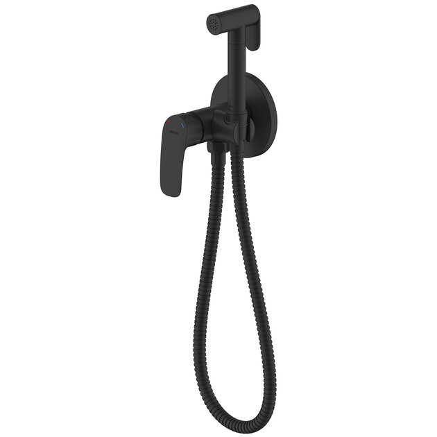 Встраиваемый смеситель Milardo с гигиеническим душем черный матовый Rora RORBLR0M08 - фотография № 1