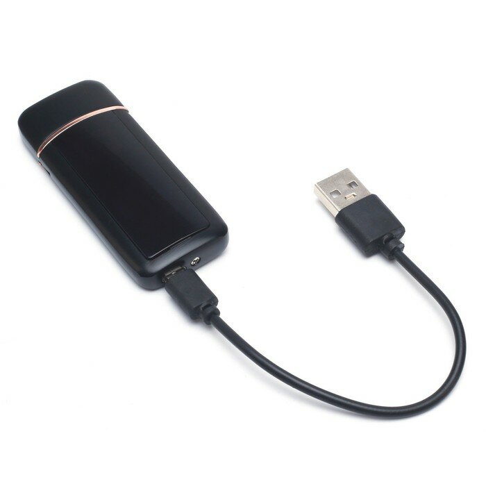 Зажигалка электронная "Смелый, сильный, справедливый", USB, спираль, 3 х 7.3 см, черная - фотография № 3