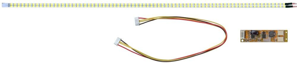Комплект (2 светодиодные линейки и инвертор) для подсветки ЖК панелей 20"