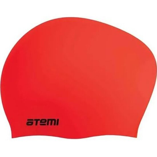 Шапочка для плавания ATEMI , силикон, д/длин.волос, красн, LC-03