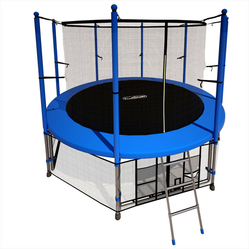 Батут I-JUMP Classic 10ft с нижней сетью и лестницей (blue)