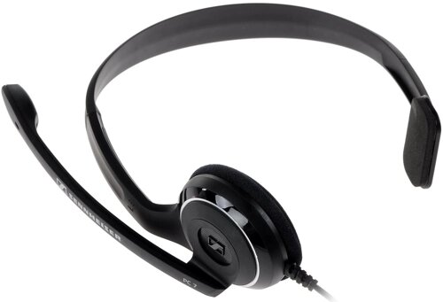 Наушники с микрофоном Sennheiser PC 7 черный 2м накладные USB оголовье (504196)