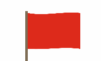 Красный сигнальный флаг 15х22 см.
