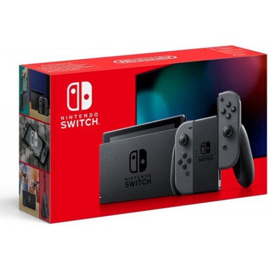 Игровая приставка NINTENDO Switch New (улучшенная батарея), серый