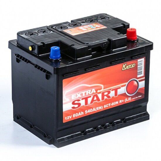 Аккумулятор Extra Start 60e 6СТ-60N R+ (L2), 242x175x190, обратная полярность, 60 Ач