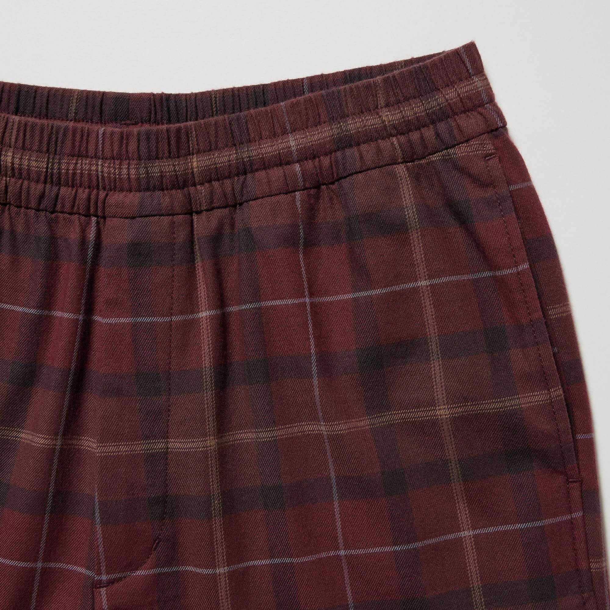 Узорчатые легкие фланелевые брюки длиной 7/8, Красный, M - фотография № 3